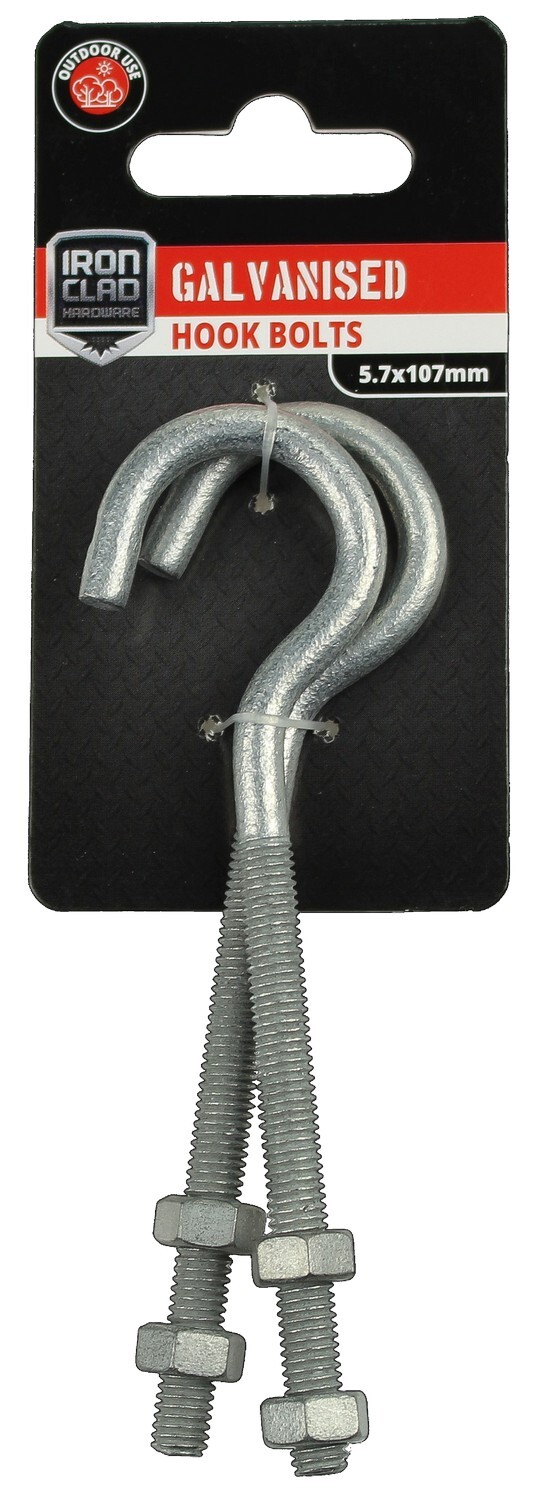 Hook Bolt 6x107mm Galvanised