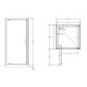 2 Sided Flat Wall Acrylic Shower Offset Waste 1000 x 1000 x 2015mm White