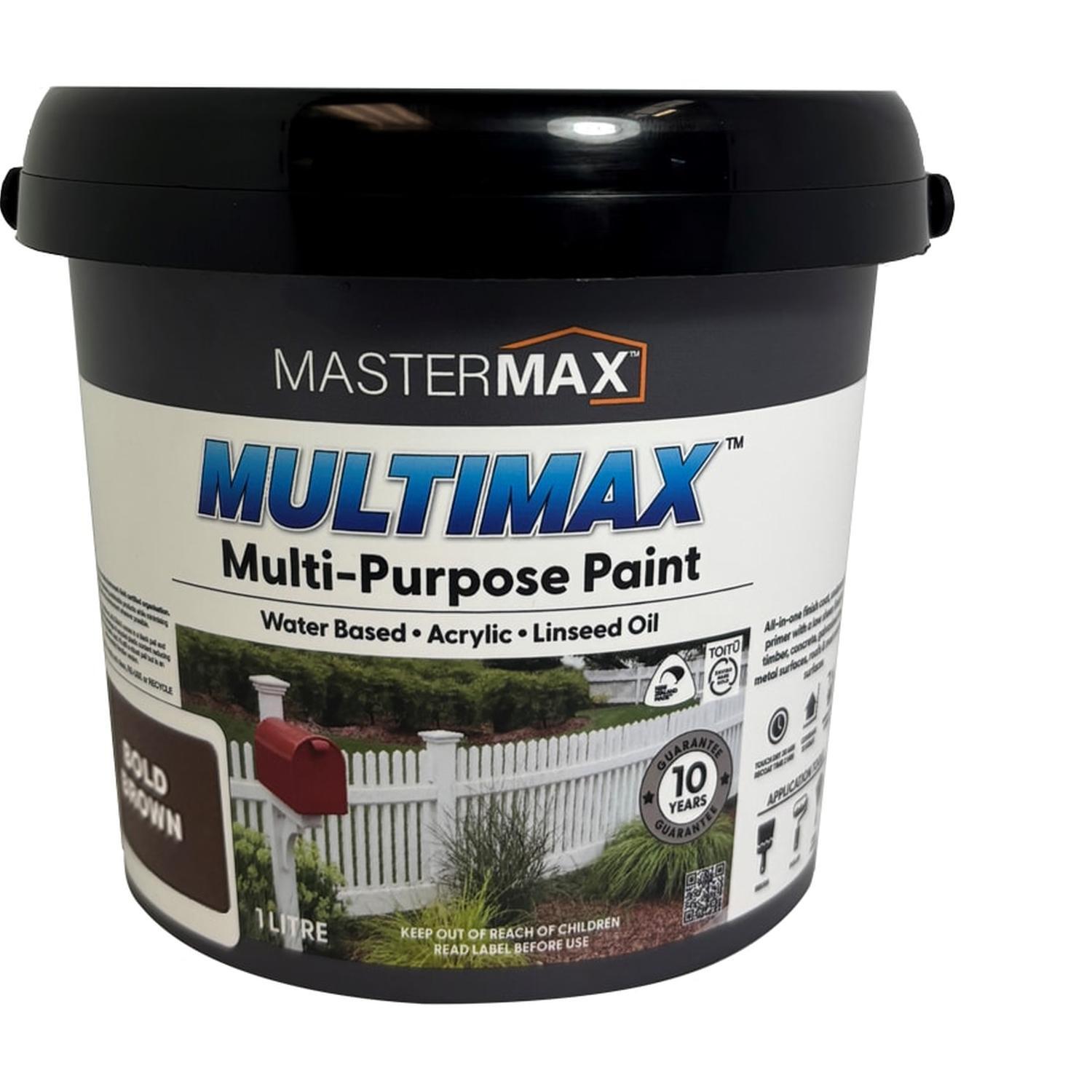 Multi-Purpose Paint Water Based Acrylic and Linseed Oil 1L Bold Brown