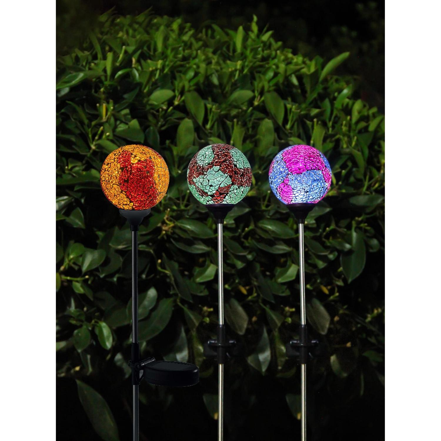 Solar Mosaic Globe Light 9 x 80cm Assorted Colours