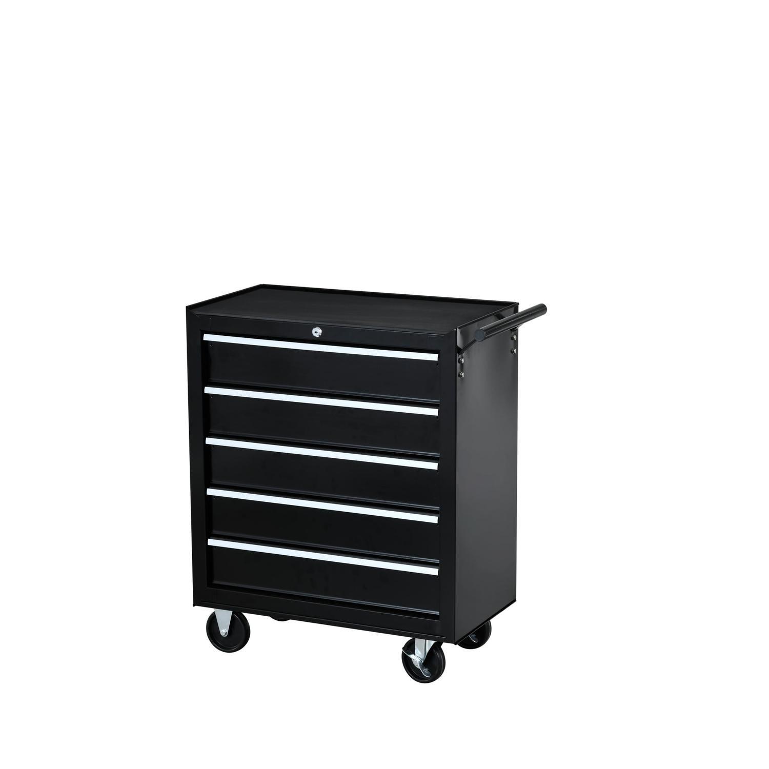 5-Drawer Tool Trolley H: 765 mm, W: 680 mm, D: 330mm Black