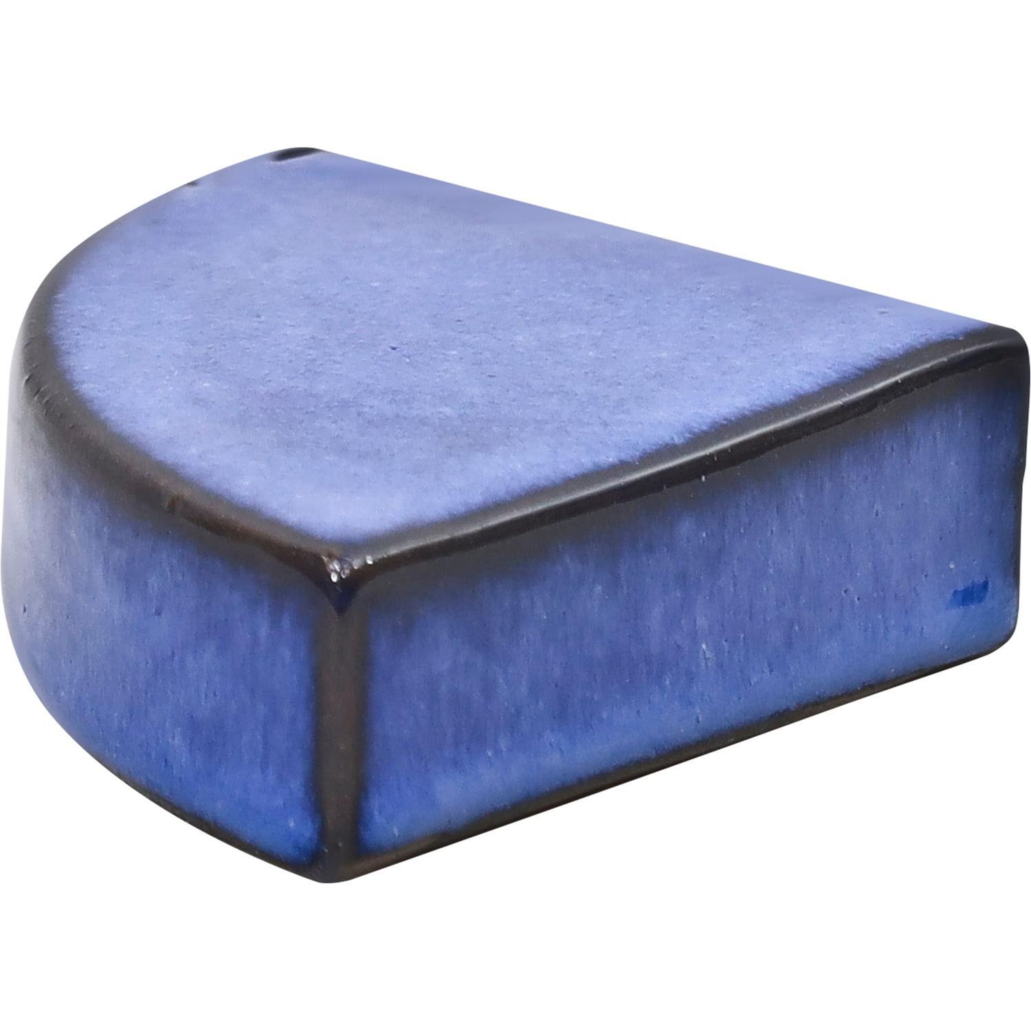 Glazed Round Pot Feet Royal Blue