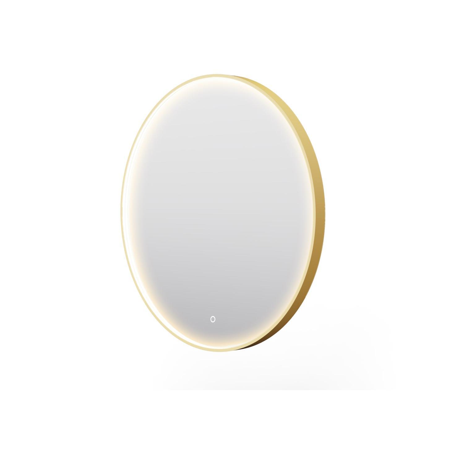 Eclipse LED Round Frontlit Mirror Black with Demister 800mm Gold