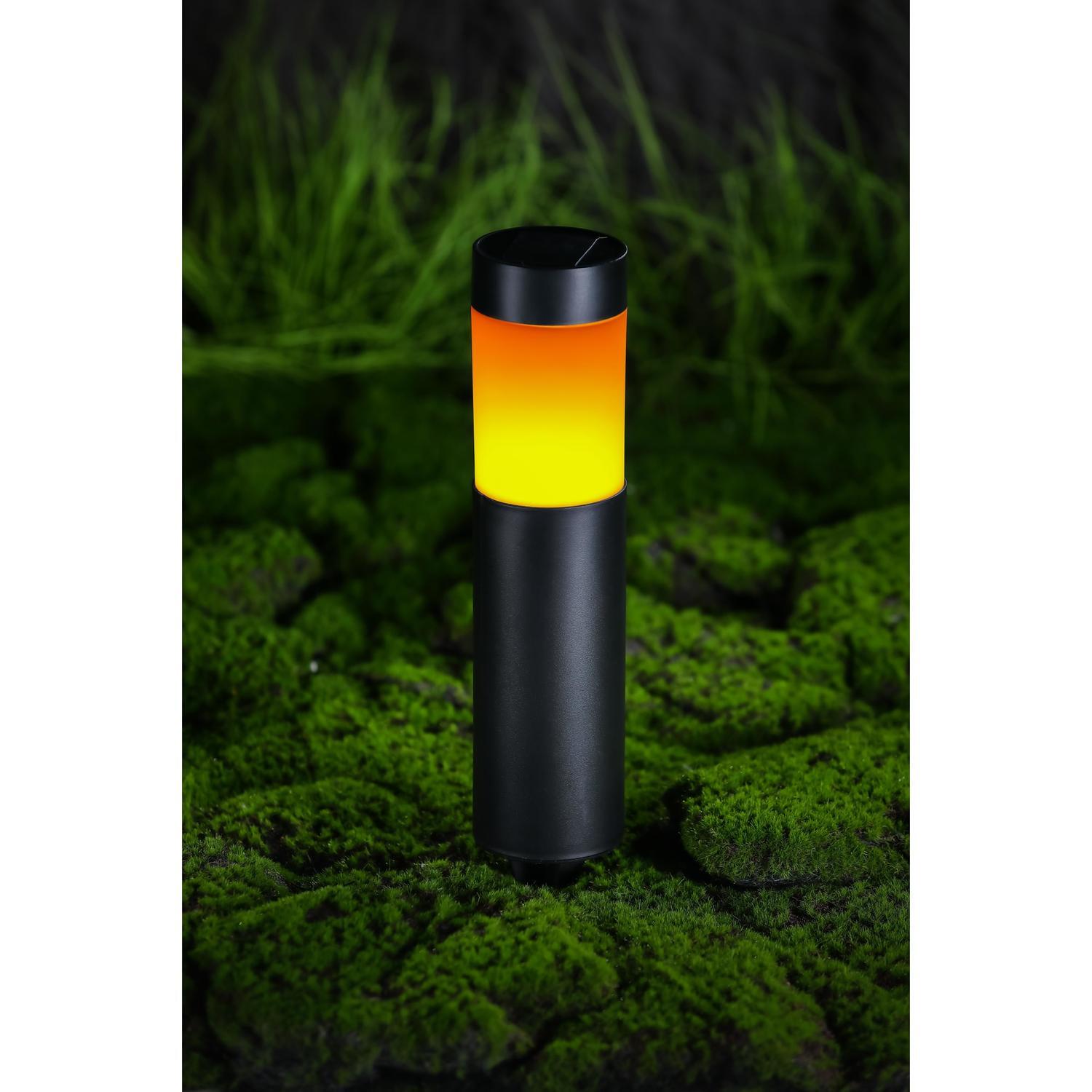 Solar Bollard Light 7.2 x 29cm  Flame Effect or Colour Change