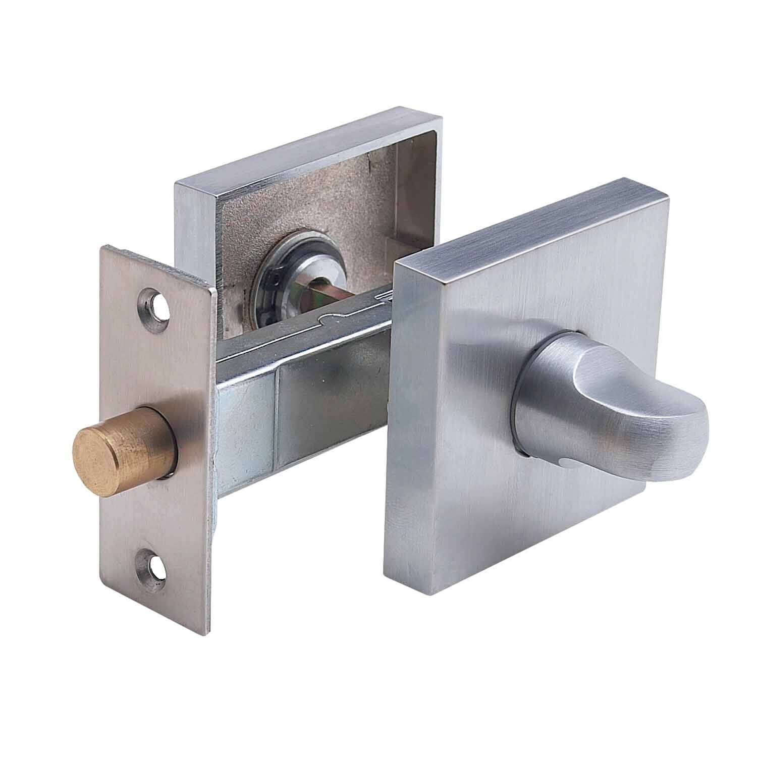 Windsor | Square 55mm Privacy Kit with 60mm Bolt Satin Chrome | Mitre10