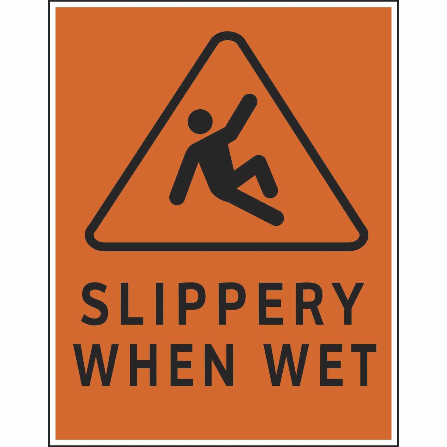 Caution Slippery When Wet Sign