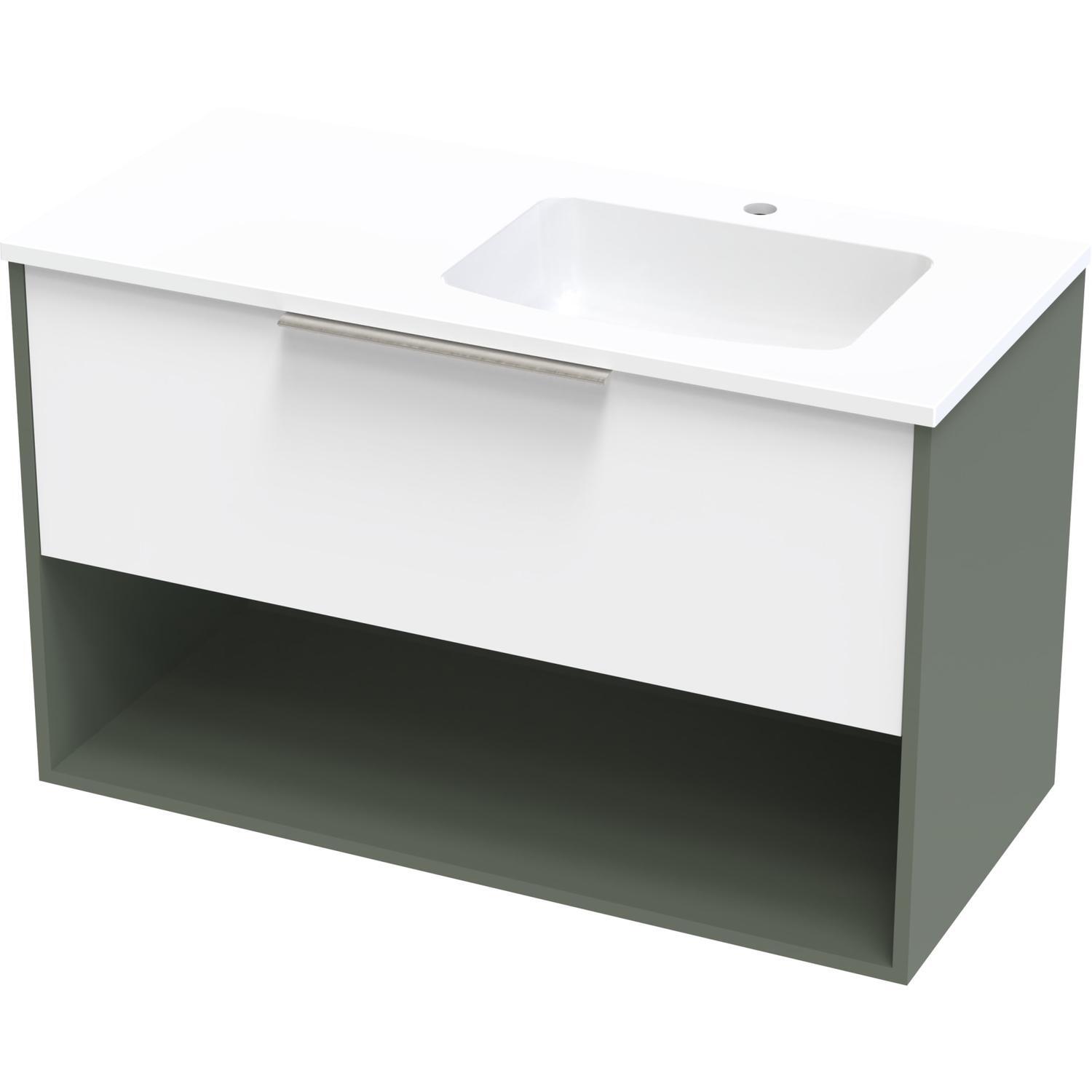 Nikau Grove 1000 Right Hand Bowl Drawer Open Ultra Gloss White/Colour