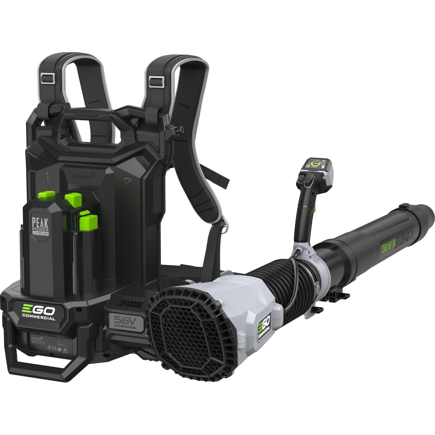 Commercial 1360m³/h Dual Port, Brushless Backpack Blower SKIN, nozzle included 56 Volt