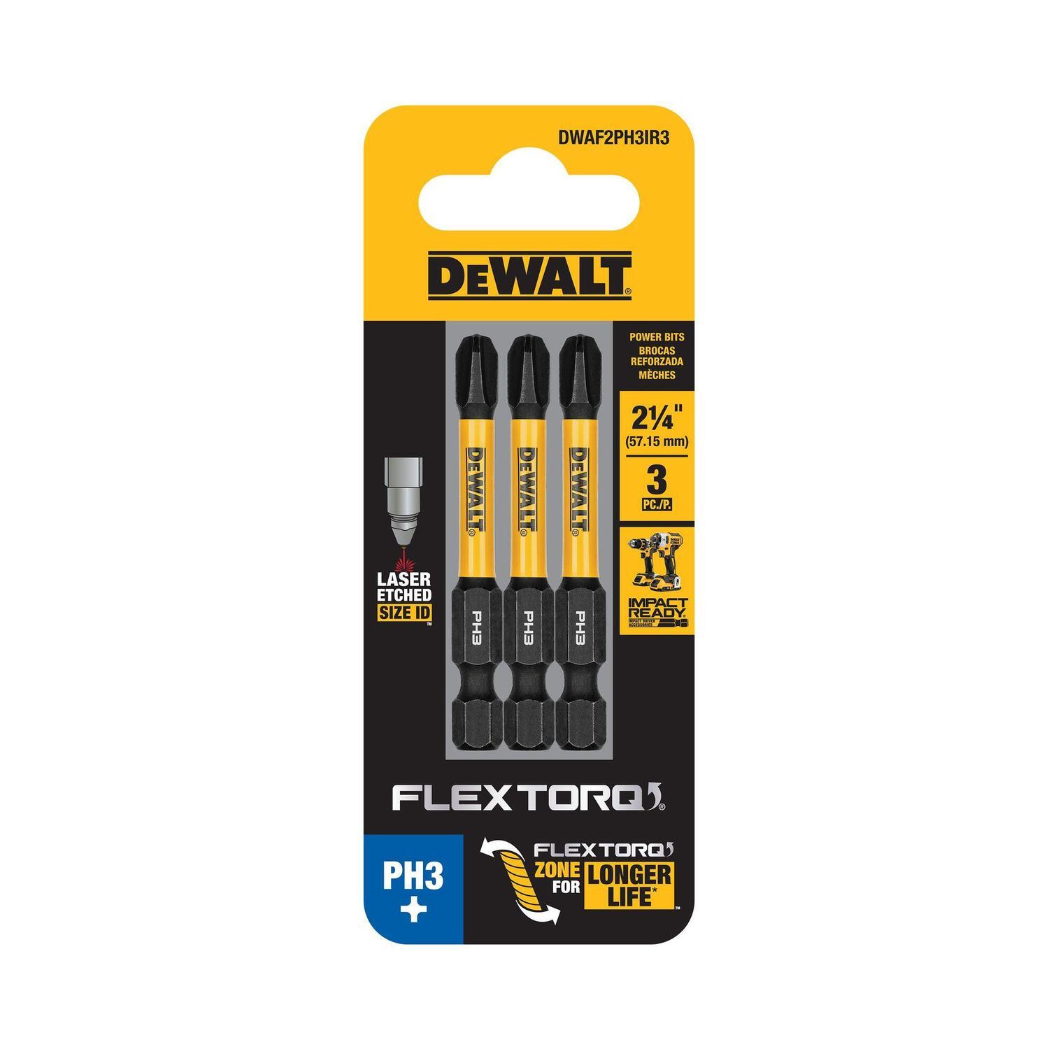 FLEXTORQ PH3 Impact Screwdriving Bits 57mm Pack of 3