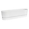 Plastic Trough with Saucer White 70cm