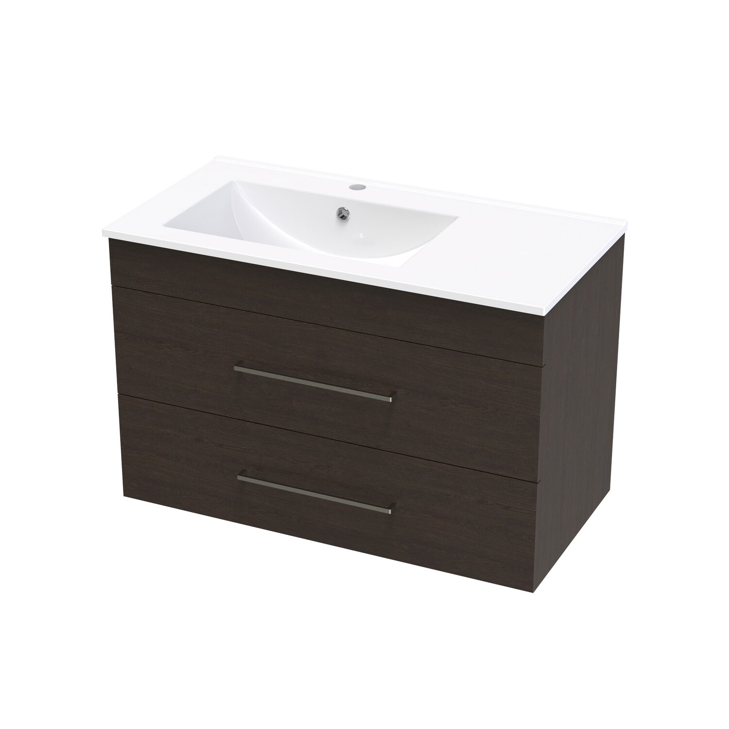 Cashmere Valley 900 Left Hand Bowl Double Drawer Wall Colour