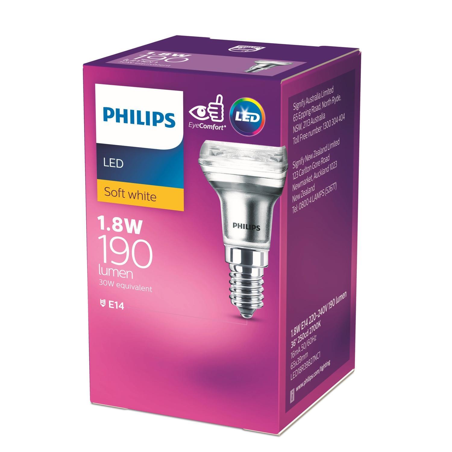 LED Reflector 1.8 Watt 190 Lumen E14 Warm White R39  Clear