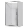 Alcove Flat Wall Acrylic Shower 1200 x 900 x 2015mm Chrome
