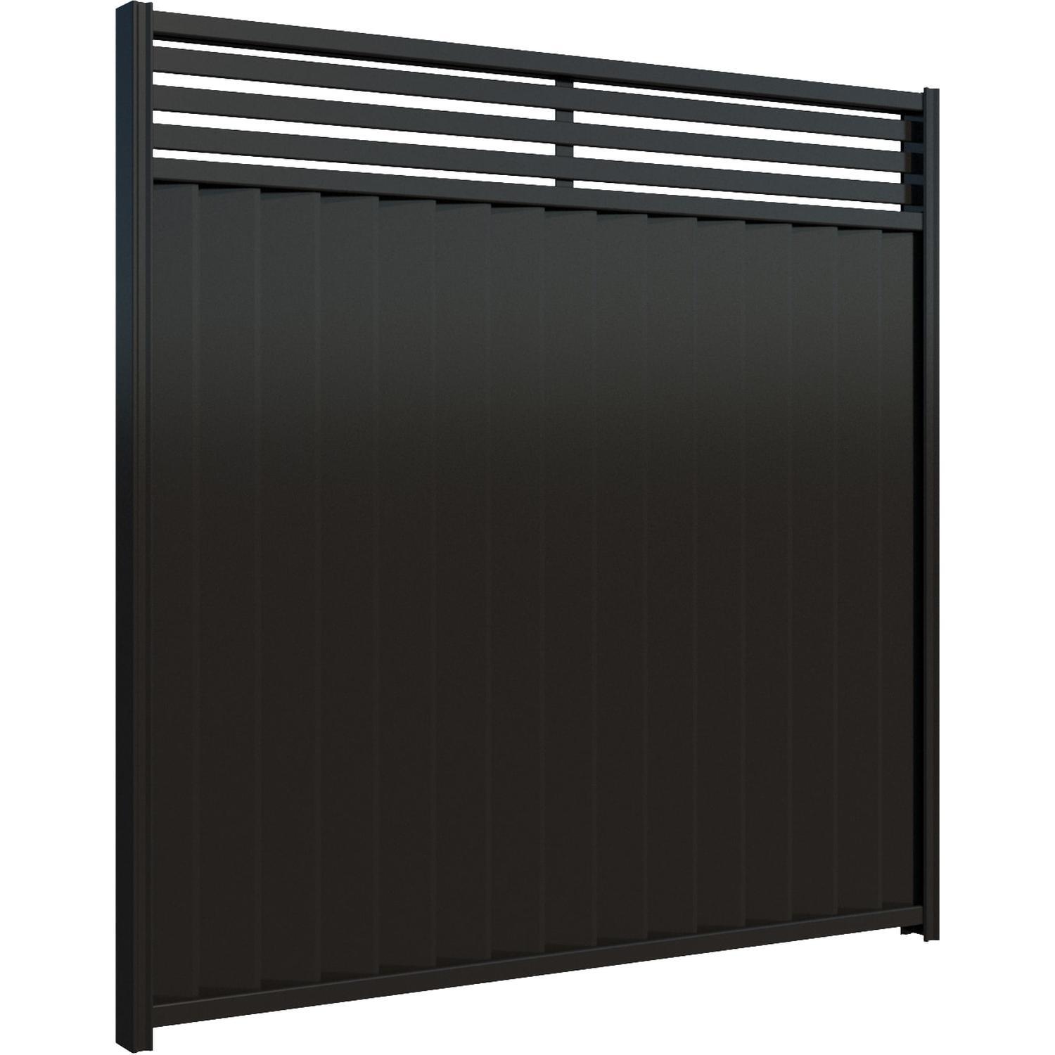 ColourWall Slat-Top Fence Panel H: 2100mm x W: 2380mm Thunder