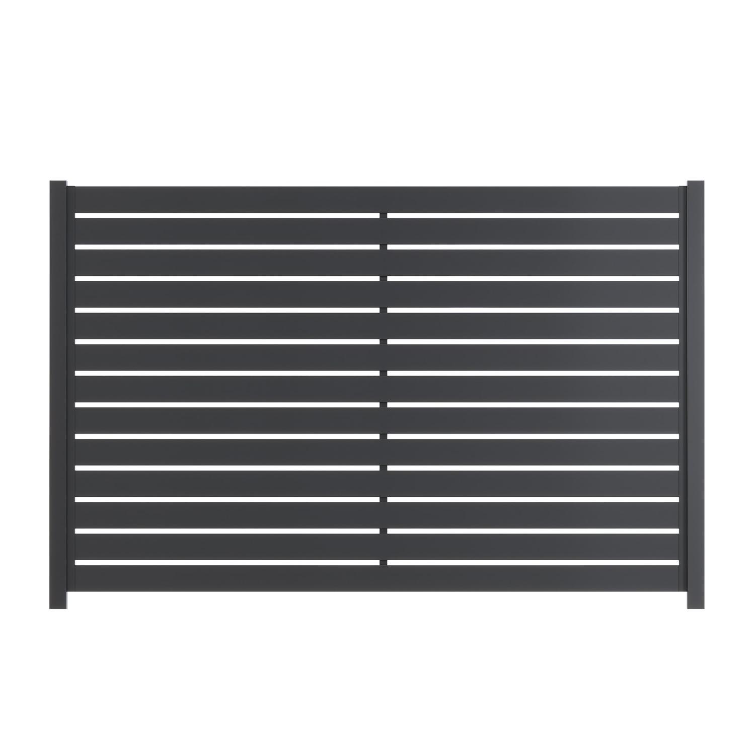 VistaWall Horizontal Slat Fence Panel H : 1500mm x W: 2400mm Black