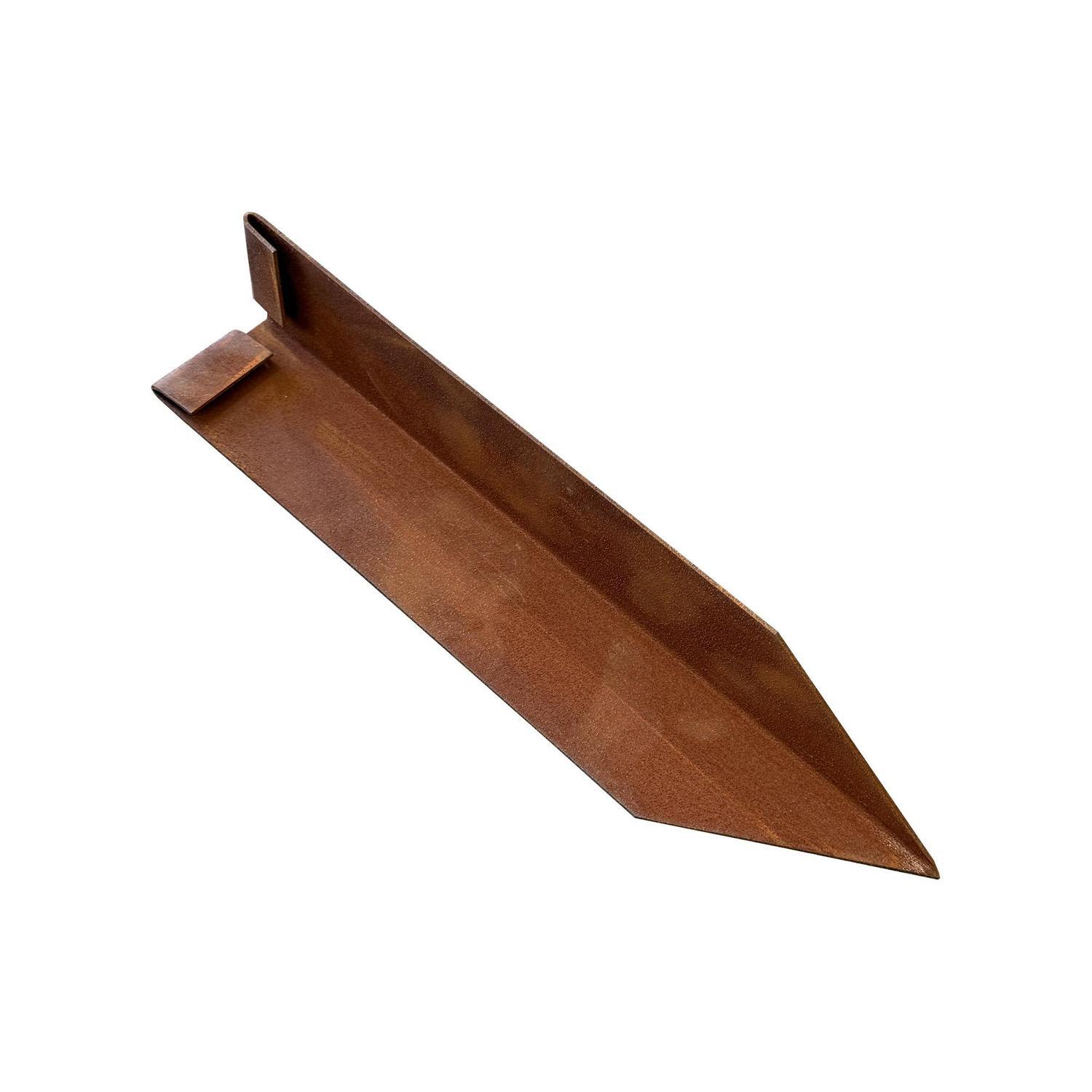 Corten Steel Landscape Edging Corner Peg 400mm Rust