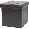 PU Leather Storage Ottoman 38cm Black