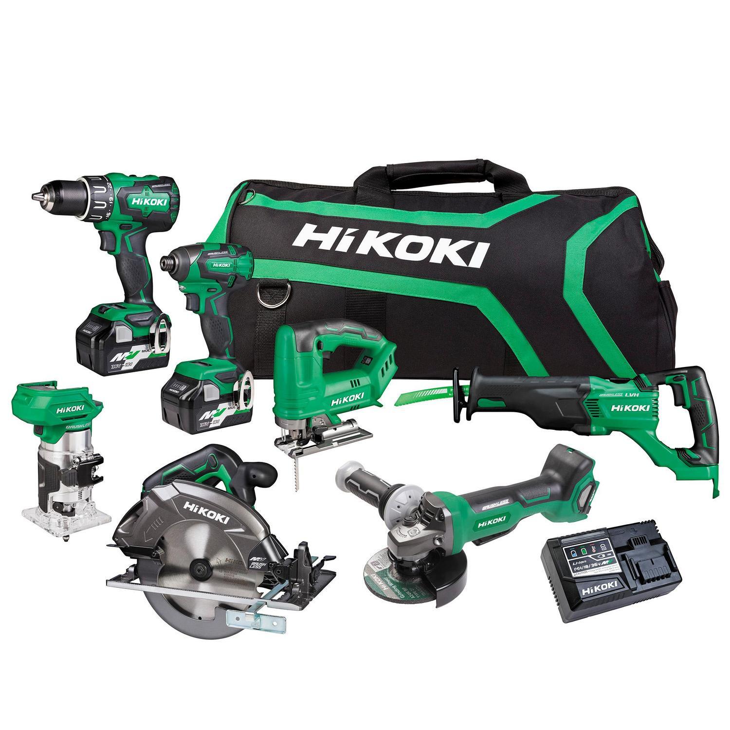 Multi Volt Cordless Brushless 7pc Power Tool Combo Kit