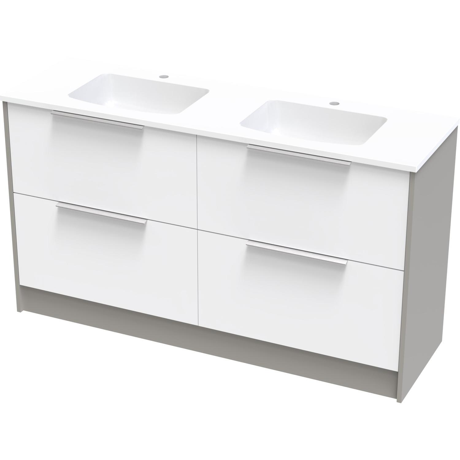Nikau Grove 1500Db Double Drawer Floor Ultra Gloss White/Colour