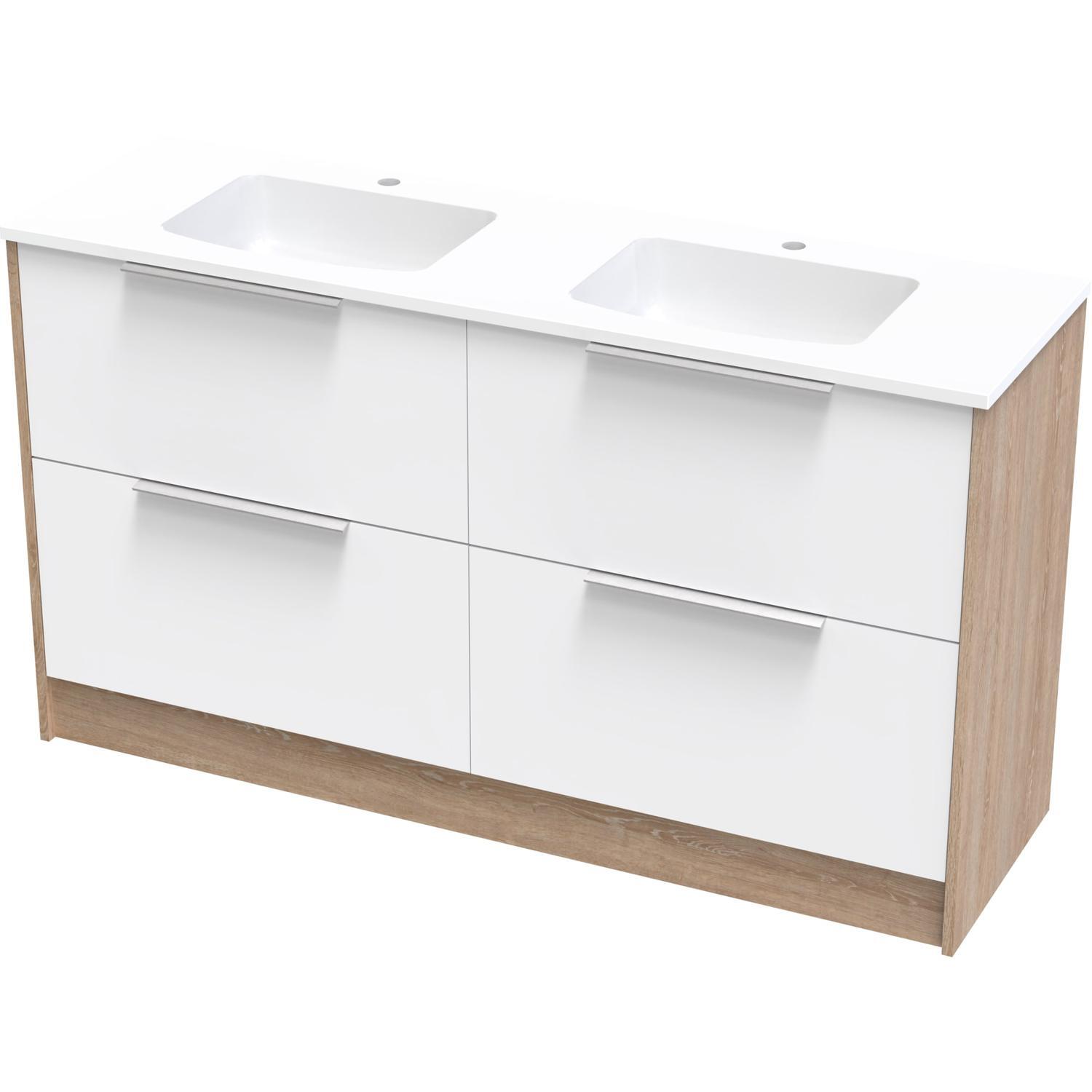 Nikau Grove 1500Db Double Drawer Floor Ultra Gloss White/Colour