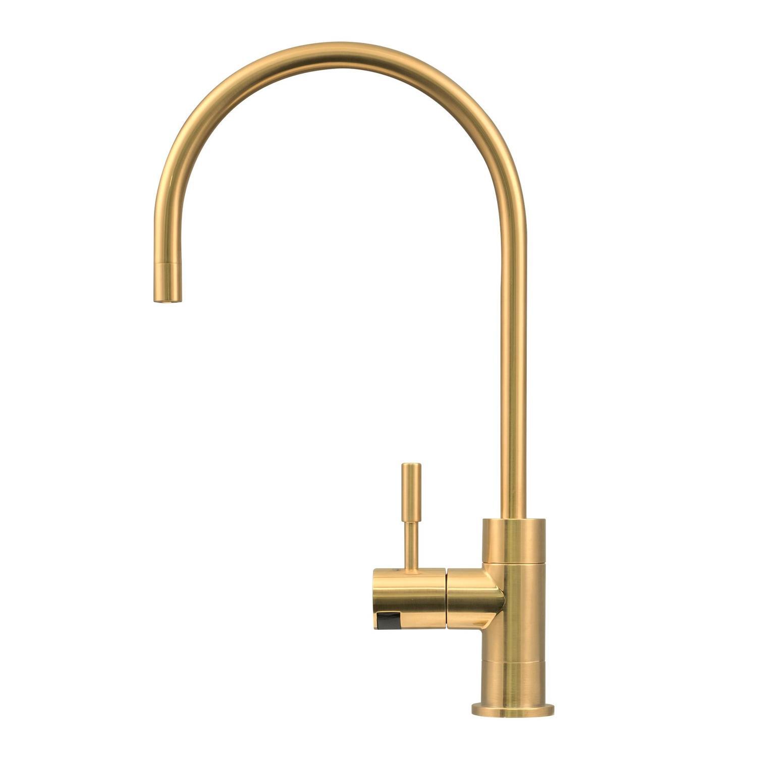 Gooseneck Water Filter Tap  Brushed Gold