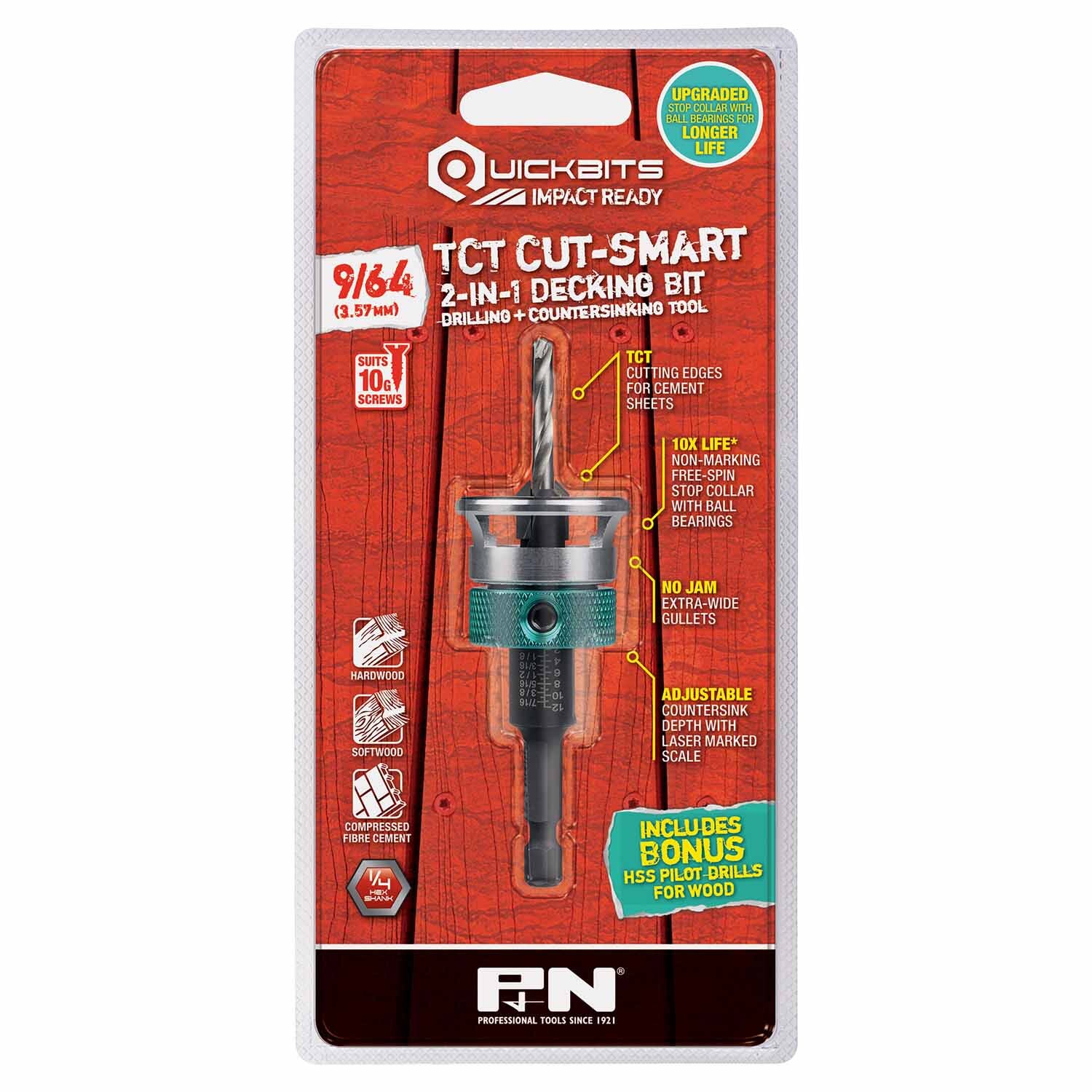 Quickbit Drill Countersink TCT Cut-Smart for 10G