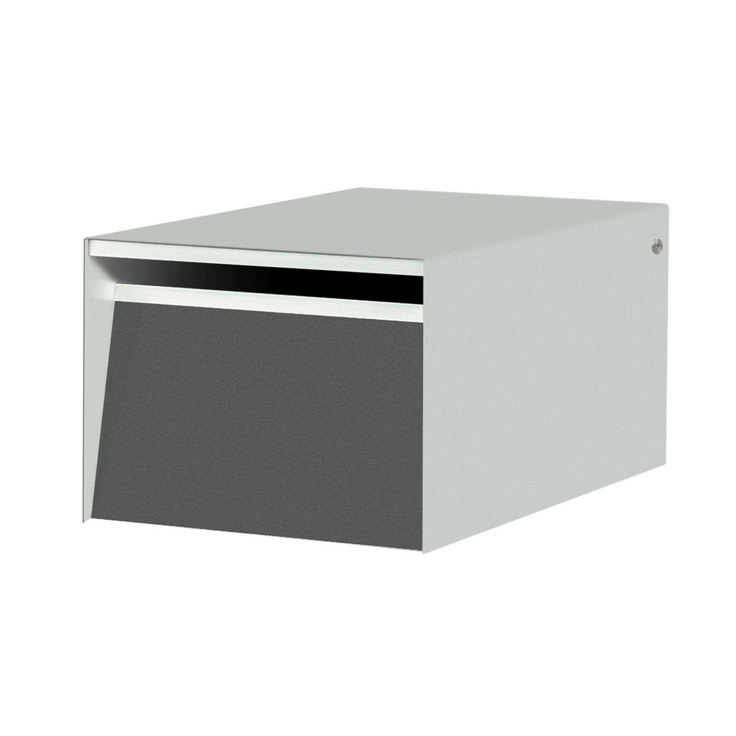 Metal Letterbox  Silver Pearl/Grey