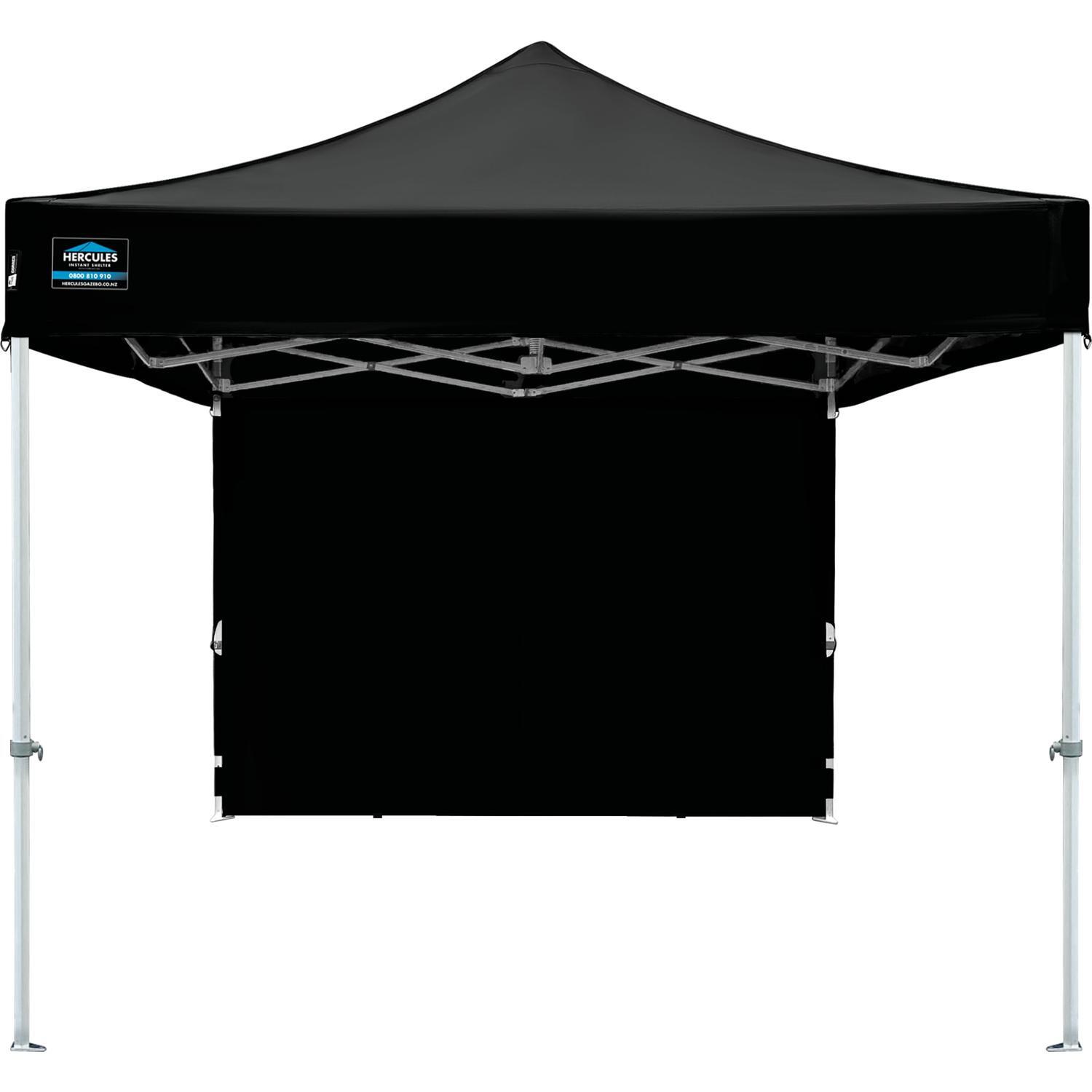Hercules Pro Velcro Gazebo Solid Wall 2.5m Black