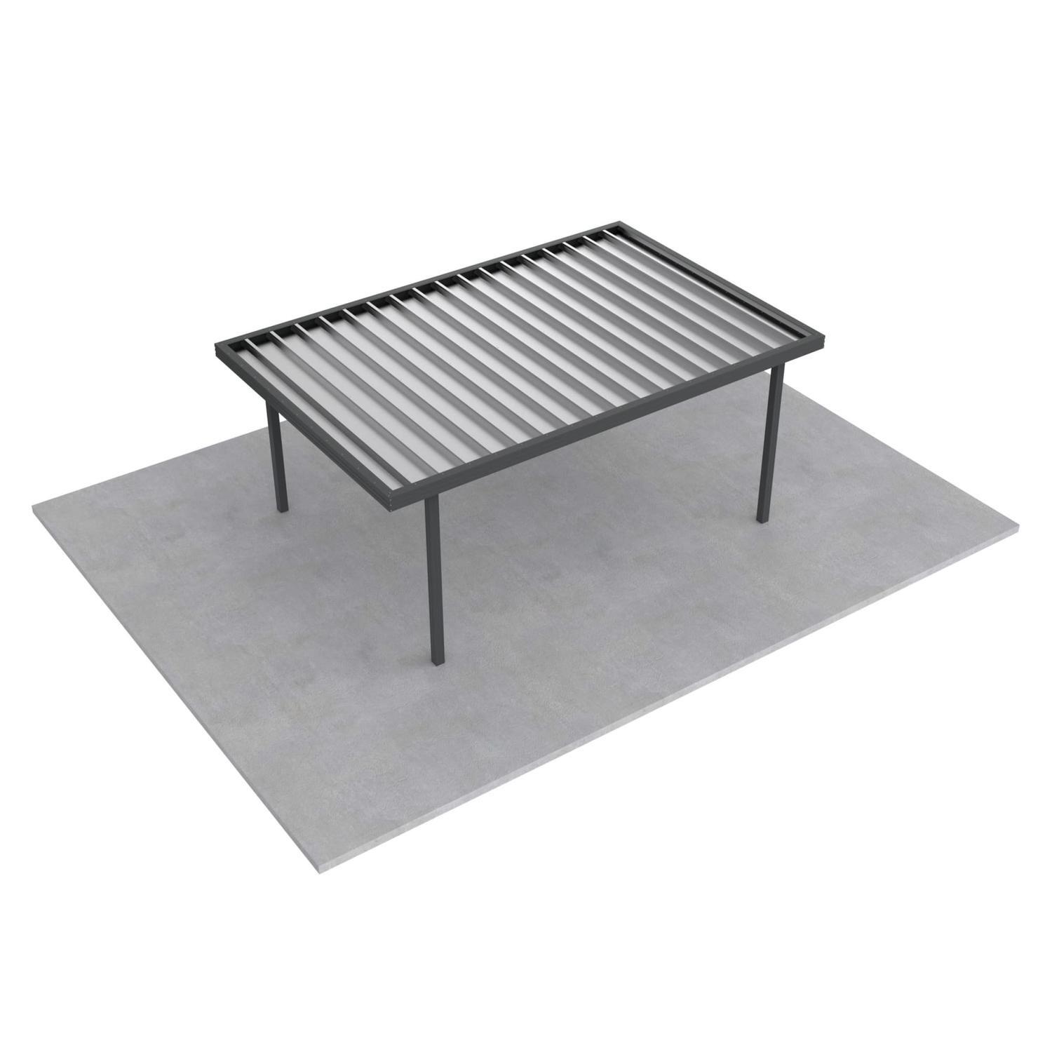 Single Carport L: 5450mm, W:3600mm, H:2100mm Grey Friars