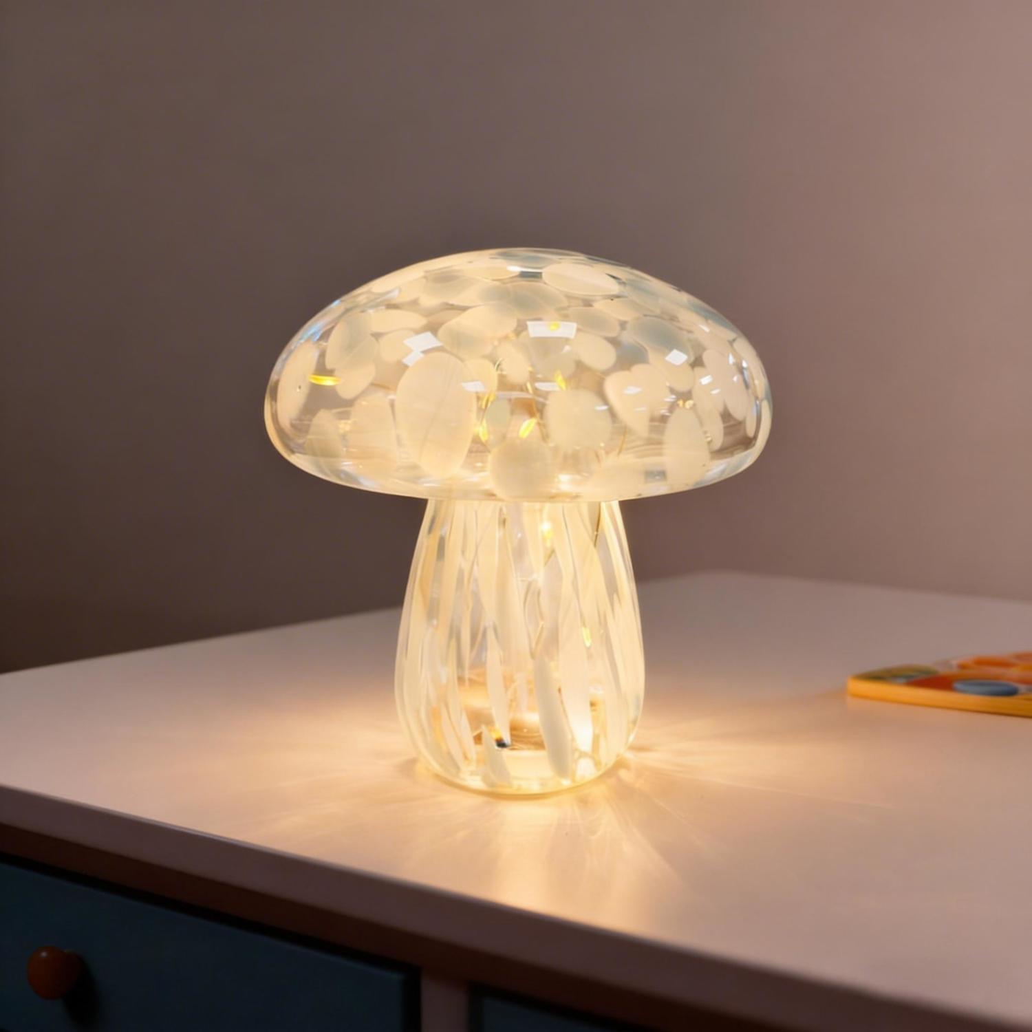Glass Mushroom Light 170 x 150 x 150mm/ 1.5V Glass