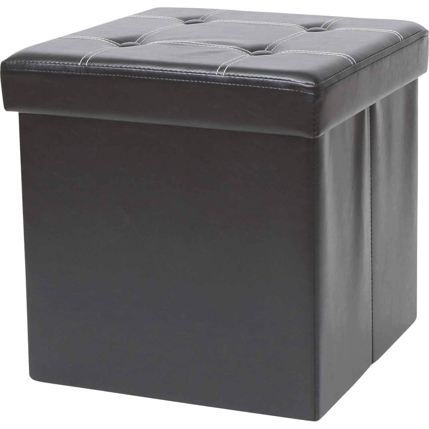 PU Leather Storage Ottoman