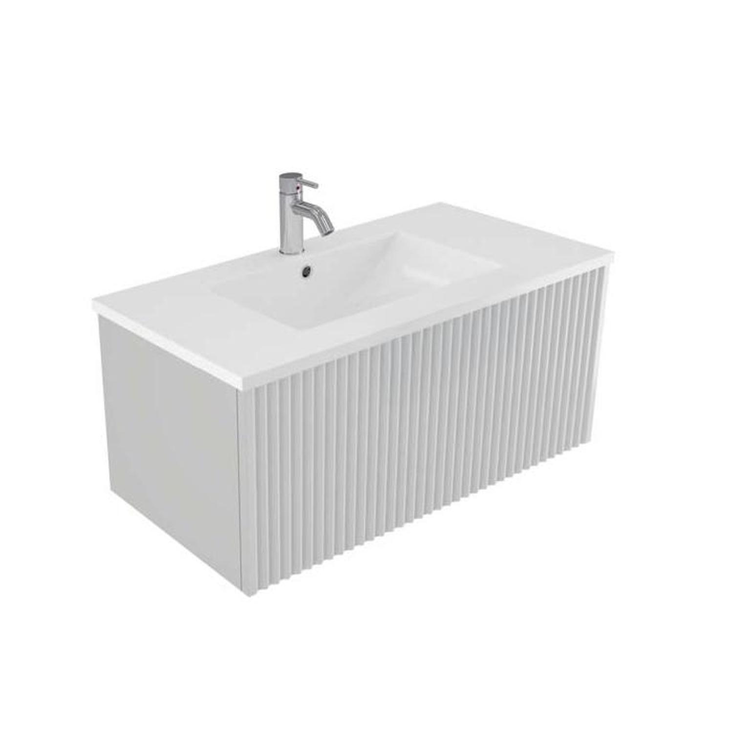 Wave Wall Hung Vanity 900mm Grigio
