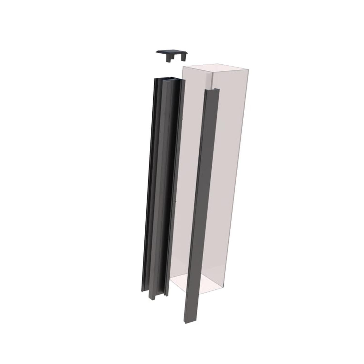 VistaWall Aluminium Channel Kit H: 30x30 x L: 1755mm Black Thunder