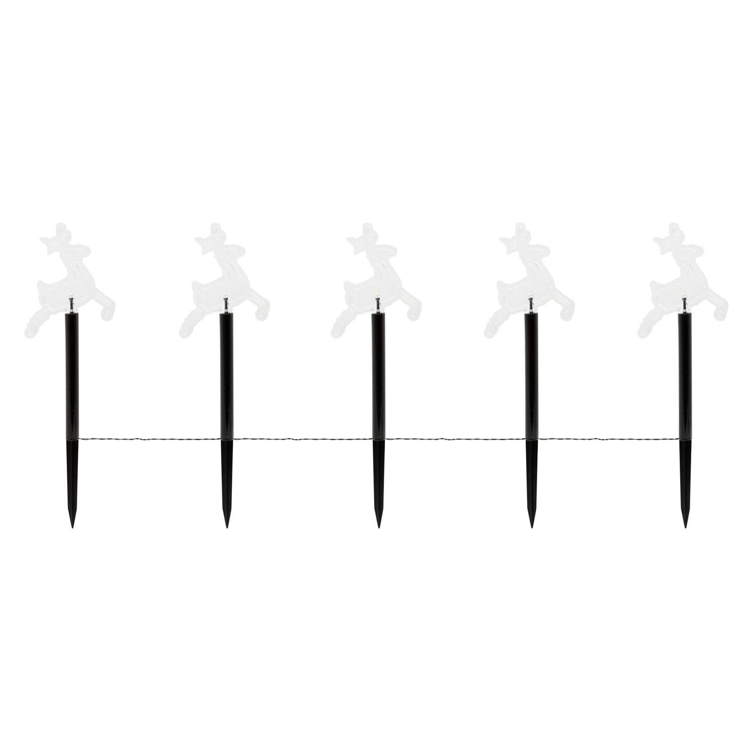 Reindeer Stake Lights 5-Pack 25cm White