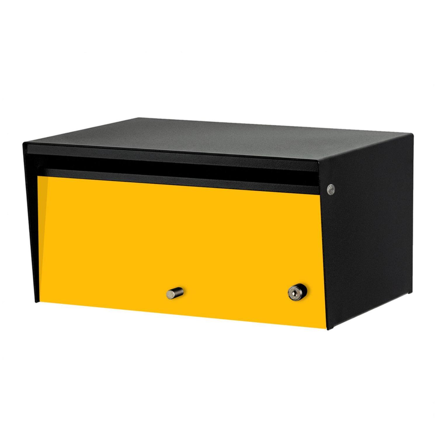 Metal Letterbox  Black/Yellow