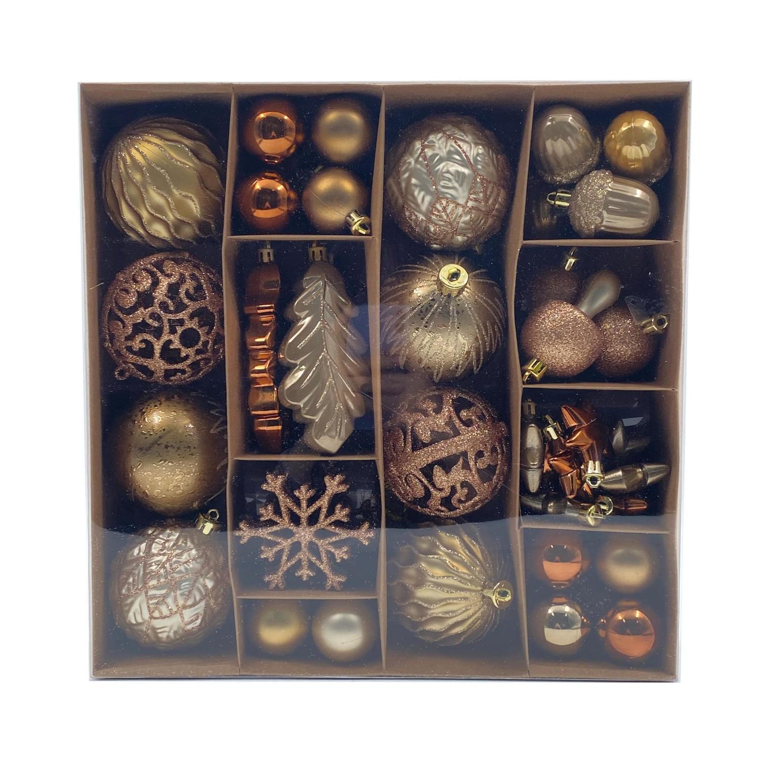 Christmas Decorations 60 Pack Gold and Bronze