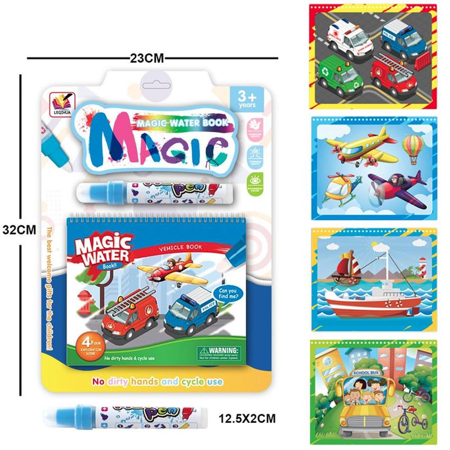 Magic Water Drawing Book - Transport