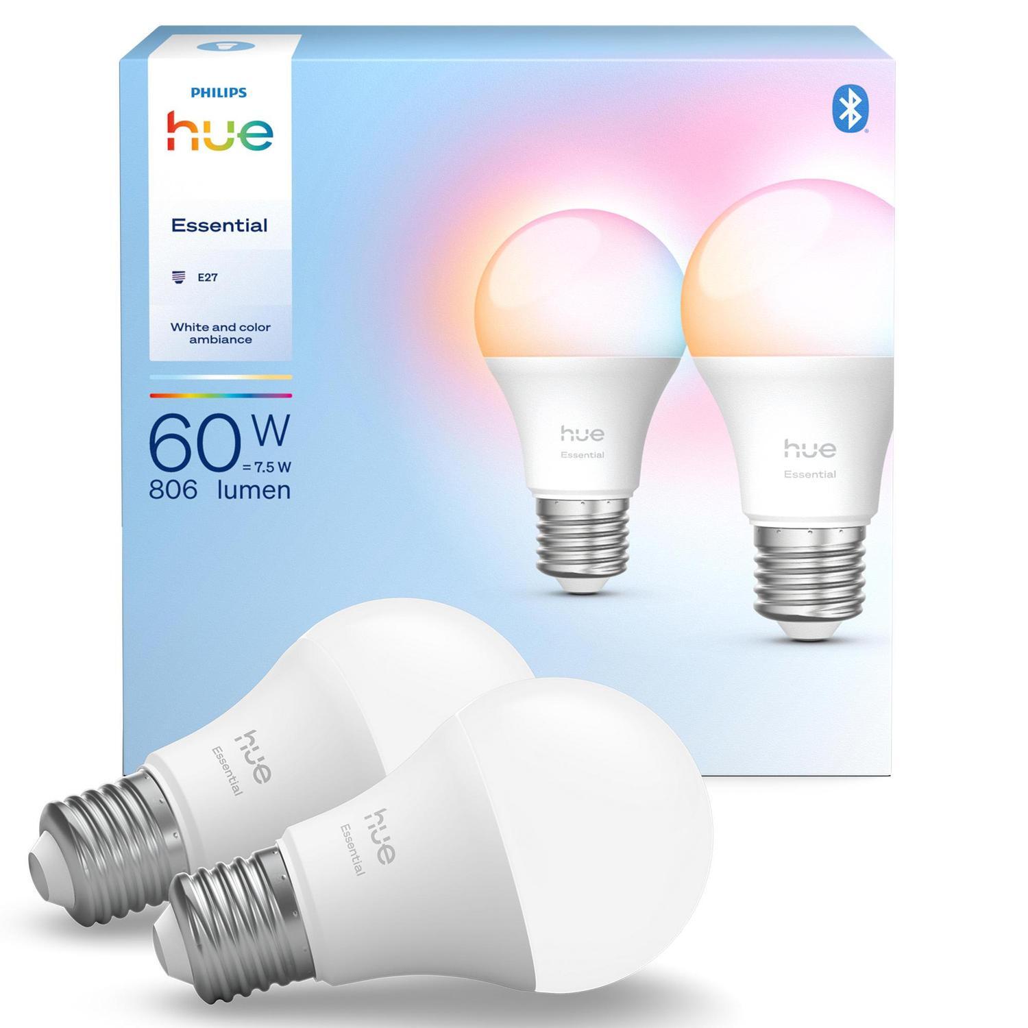 Essential E27 806 lumens 2 Pack 7.5 Watts Colour