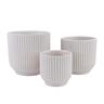 Ribbed Ceramic Maya Indoor Pot 14cm White