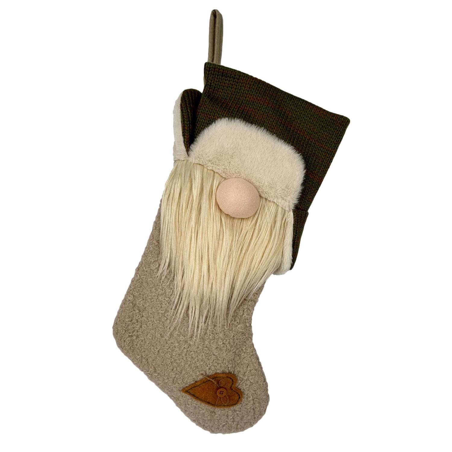 Christmas Gnome Stocking Green
