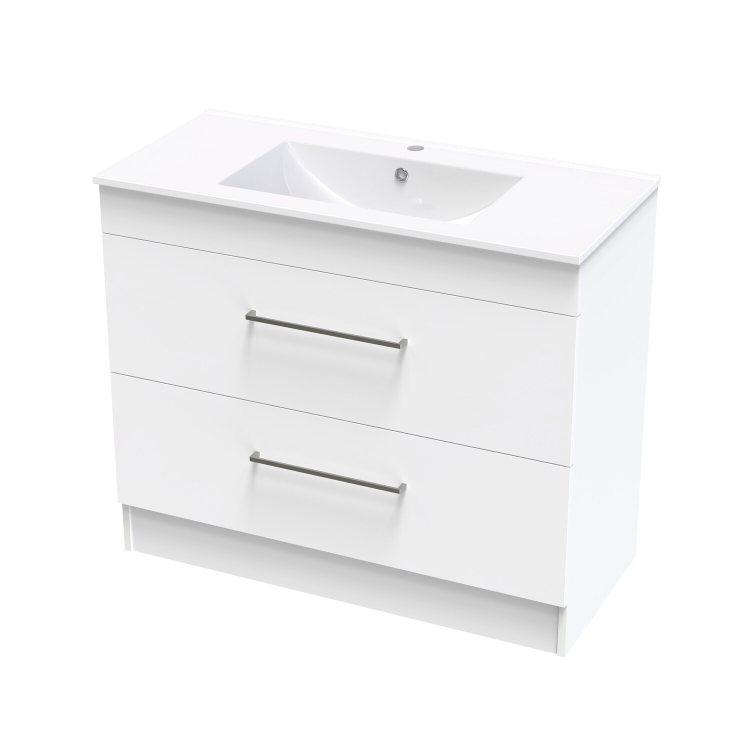 Cashmere Valley 1000 Double Drawer Floor Ultra Gloss White