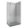 Solara 1210 x 1010mm 2-Wall RH Black Tray and Brushed Nickel Sliding Screen