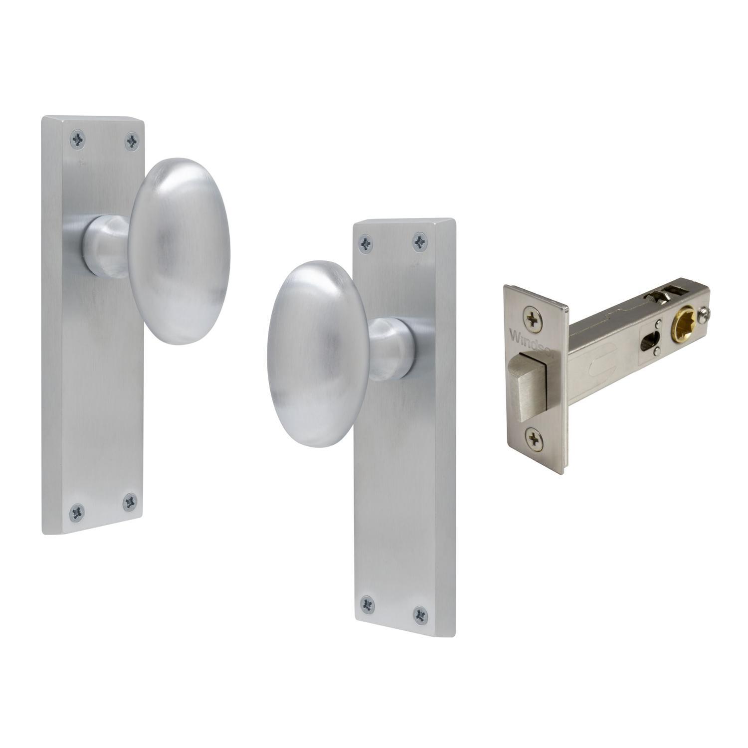 Camden Square Longplate Passage Set Satin Chrome