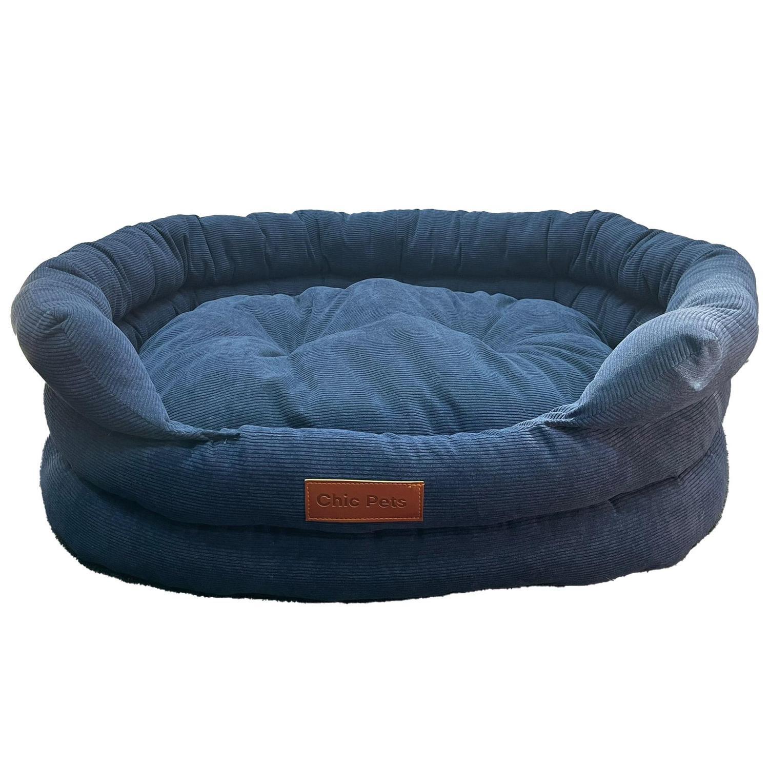 Dog Sofa Corduroy Bed Navy Large