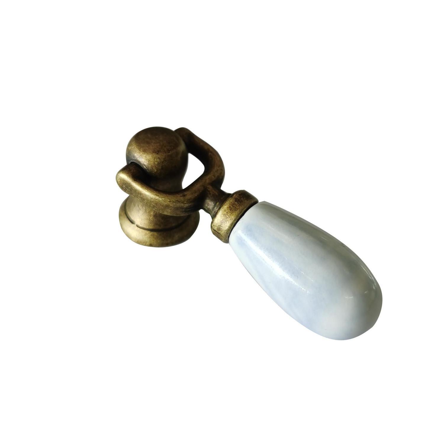 Cleo Ceramic Cabinet Pendents White/Bronze Finish