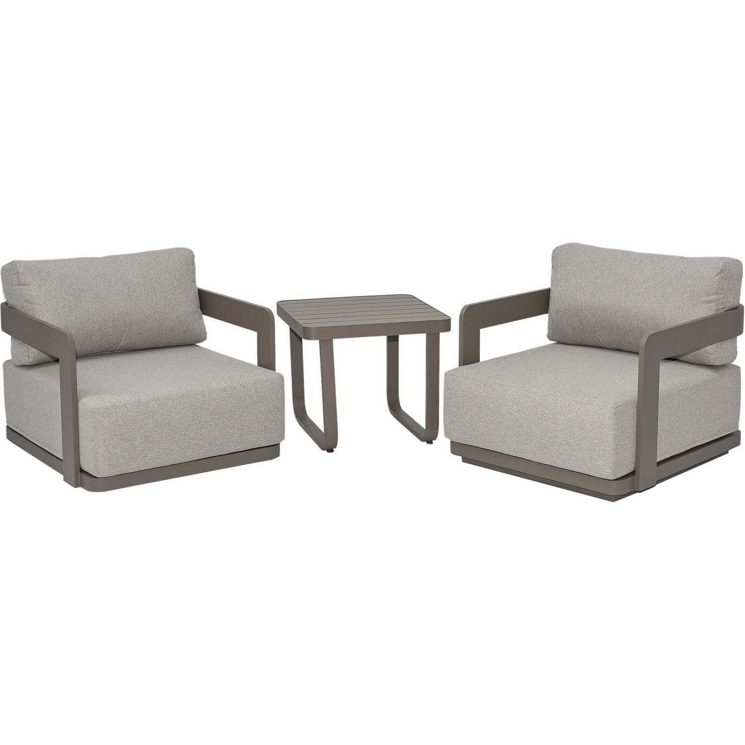 Berlin Outdoor Lounge Setting  3 Piece Swivel Lounge Chairs