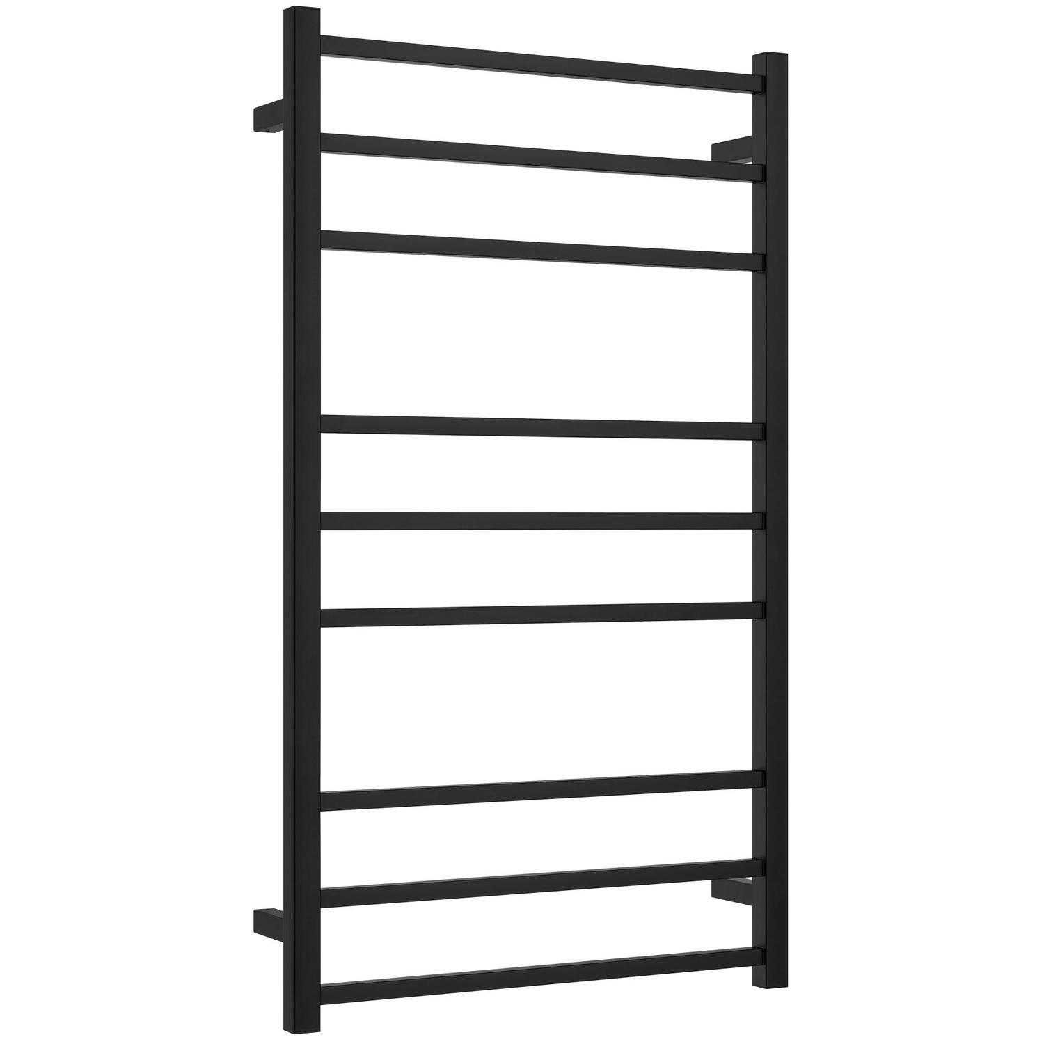 9 Bar Square Heated Towel Rail 130 Watt Black