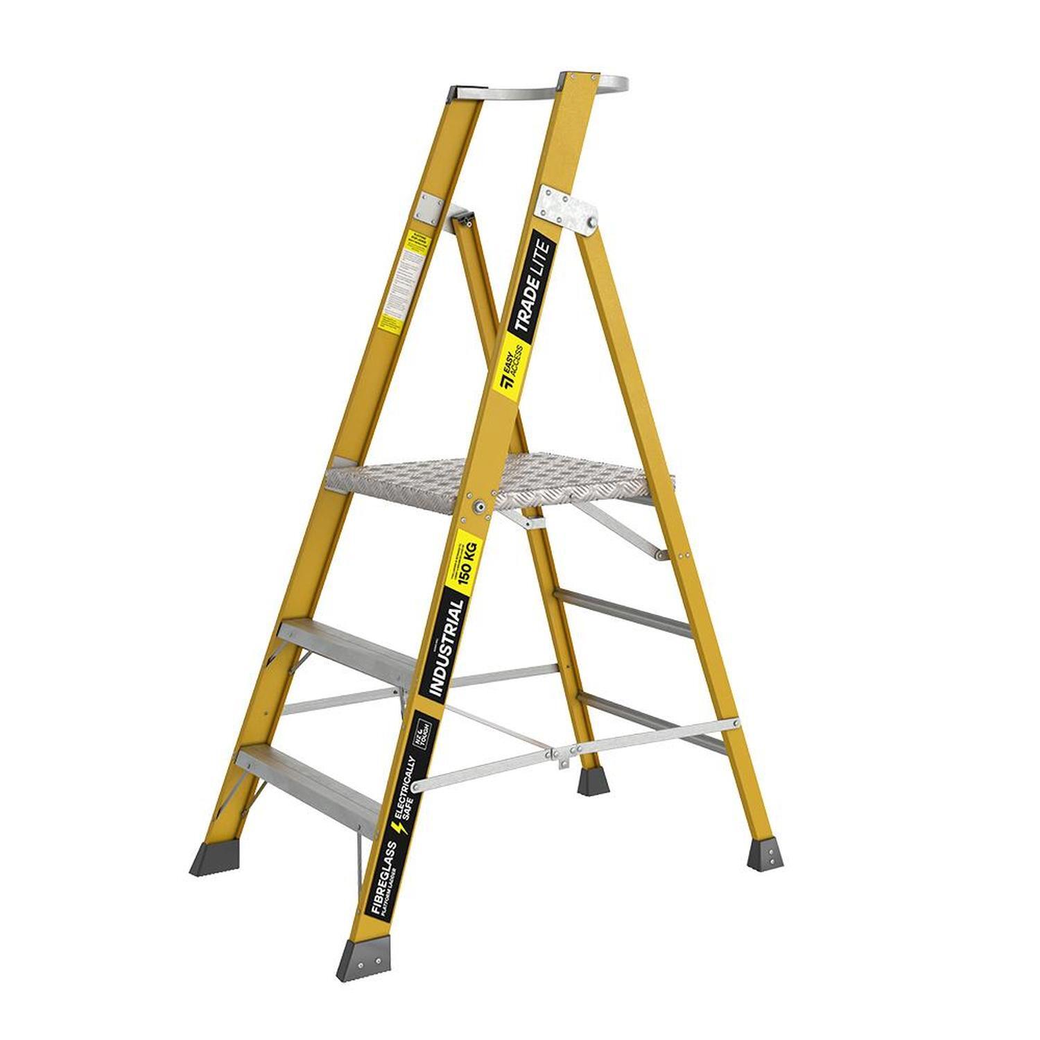 3 Step Platform Ladder 150 kg Rated Fibreglass