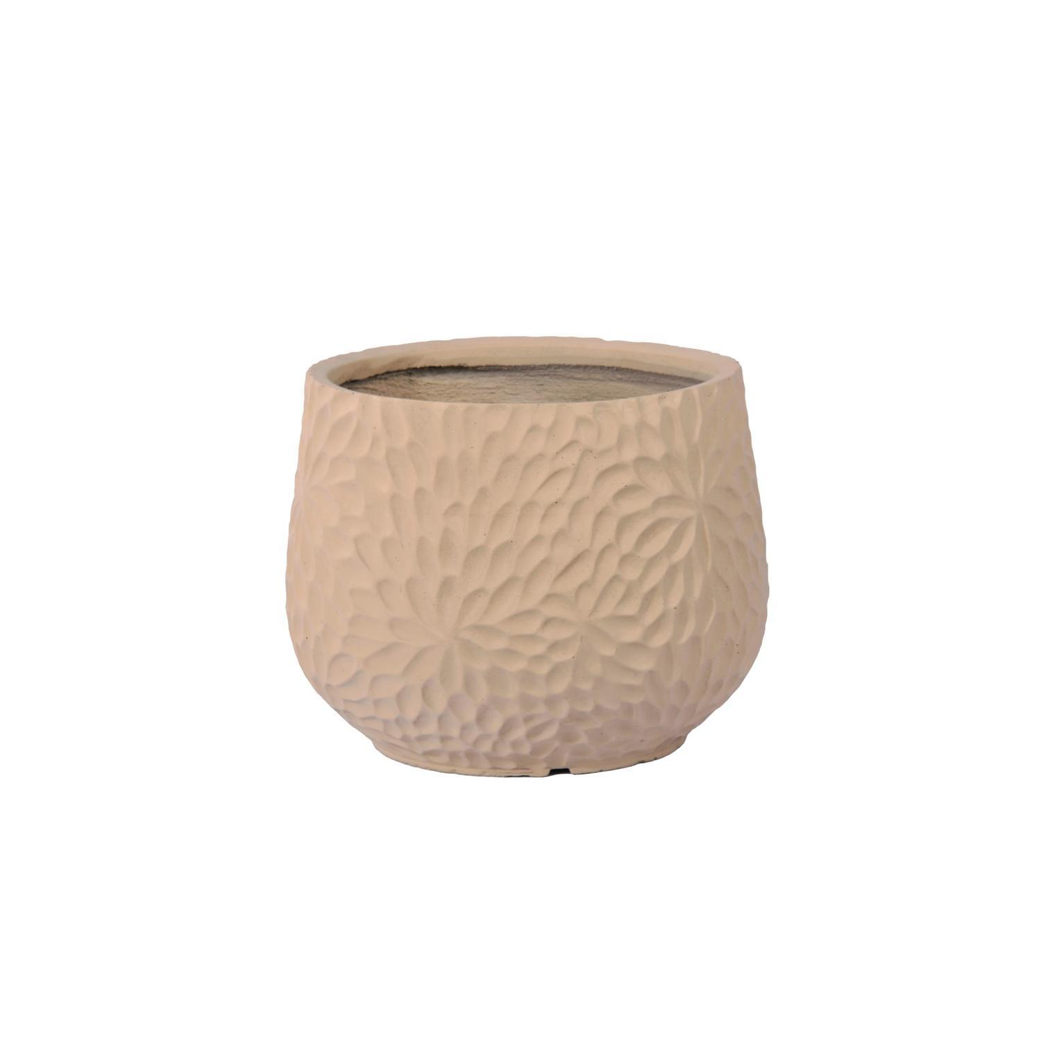 Nubia Lightweight GRC Low Pot Medium Bone D46 x H35cm Charcoal
