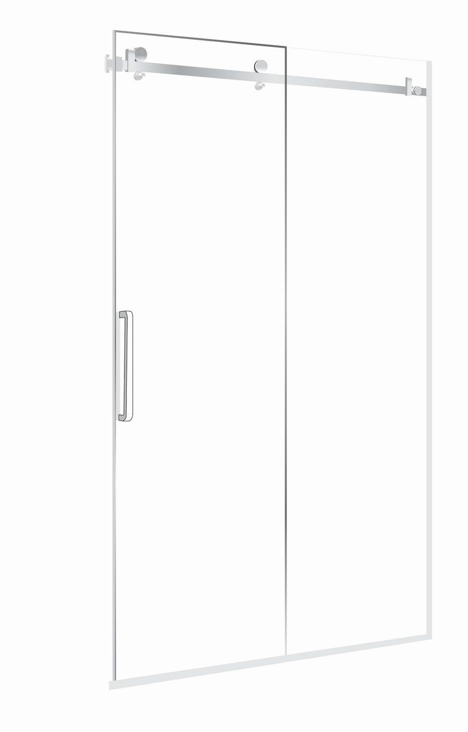 Frameless Alcove Sliding Shower Door Set